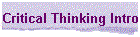 Critical Thinking Intro